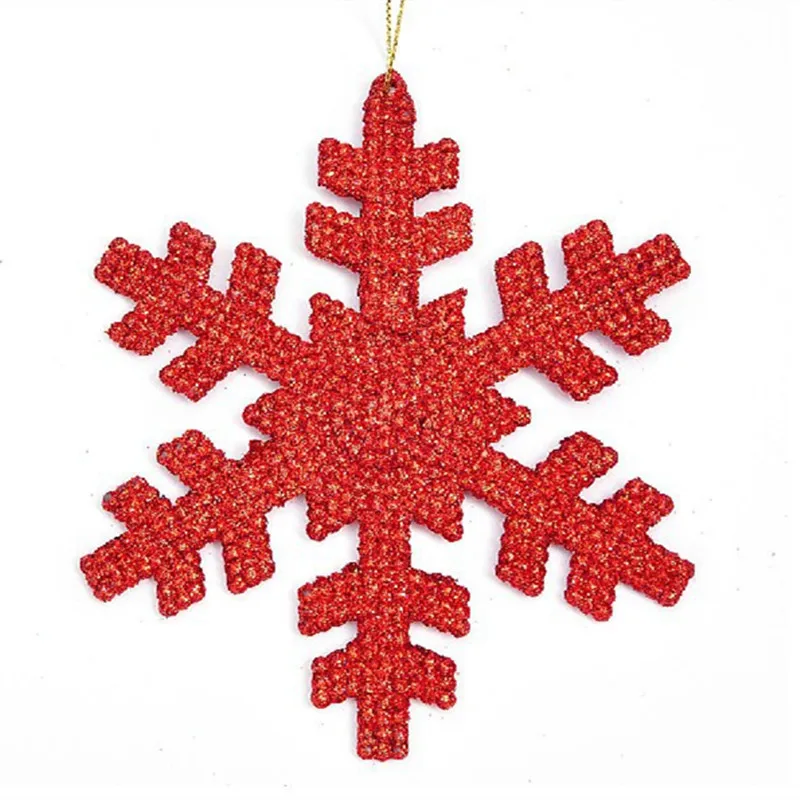 20 New 13cm sticky powder Christmas tree snowflake decoration for Xmas Tree Window Showcase Decoration Party Christmas