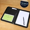 High quality pu leather zipper a4 portfolio file folder case organizer logo with tactical notebook,portfolio with pen holder