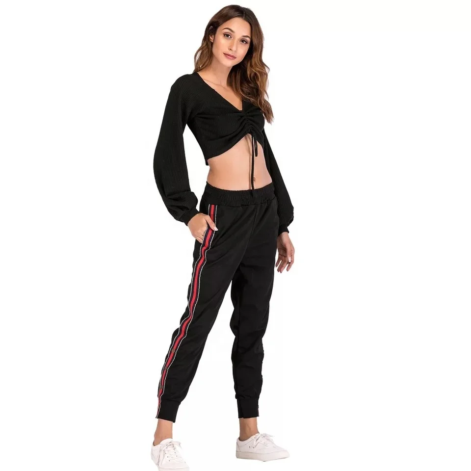 2018 Top Fashion Women Leather Striped Sweatpants Women Black Casual Mid Waist Pants Pantalon Femme Drawstring Loose Trousers
2018 Top Fashion Women Leather Striped Sweatpants Women Black Casual Mid Waist Pants Pantalon Femme Drawstring Loose Trousers