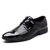 Men Classic Oxford Shoes PU Leather Pointed Toe Lace-up Dress Shoes for Business Wedding Uniform Vintage Office Summer Brogue