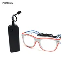 With 3V Steady on Driver EL Wire Glowing Glasses LED Neon Light up Glasses Holiday Event Party Decoration Supplies