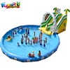 large blow up inflatable water slide with pool inflatable pool slide