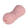 Injection Manufacture Realistic Artificial Pussy vagina Mouth with vibrating cock ring for man masturbation