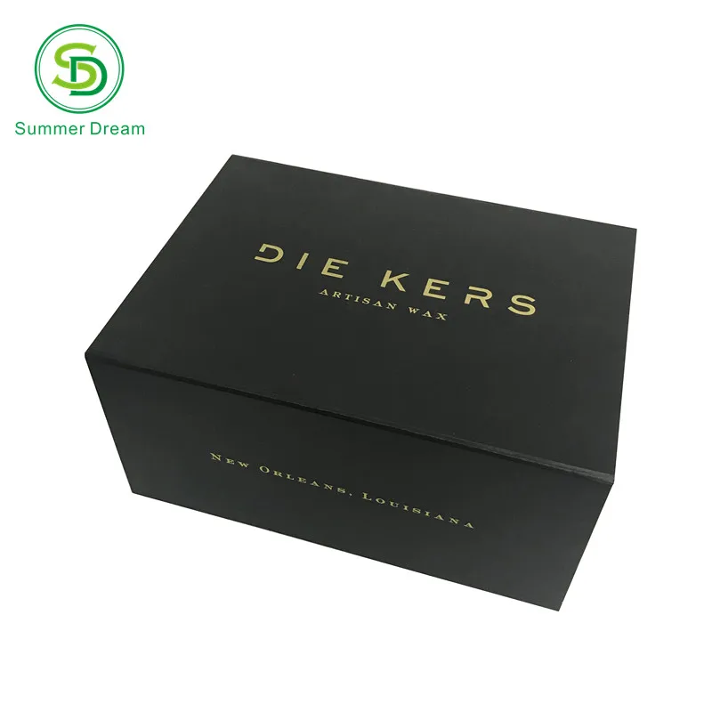 high end custom cardboard packaging black shoe gift box