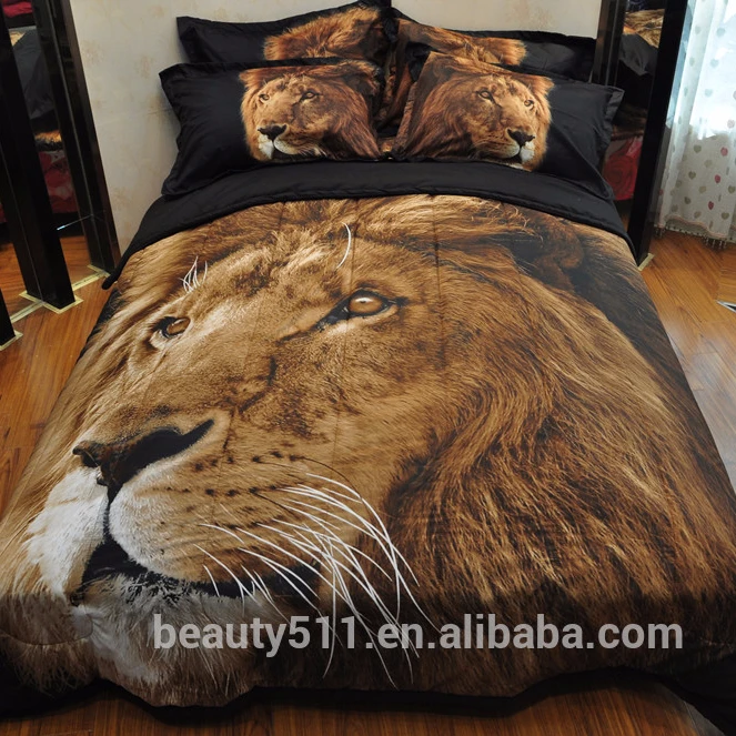 Quente de verão animais conjuntos de cama leopardo cavalo leão 3D 4 ps em conjuntos de impressão ar condicionado folha de cama bonita BS64