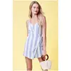 2019 Woman Apparel White And Blue Stripes Strap Mini Plus Size Dress Ladies Clothing