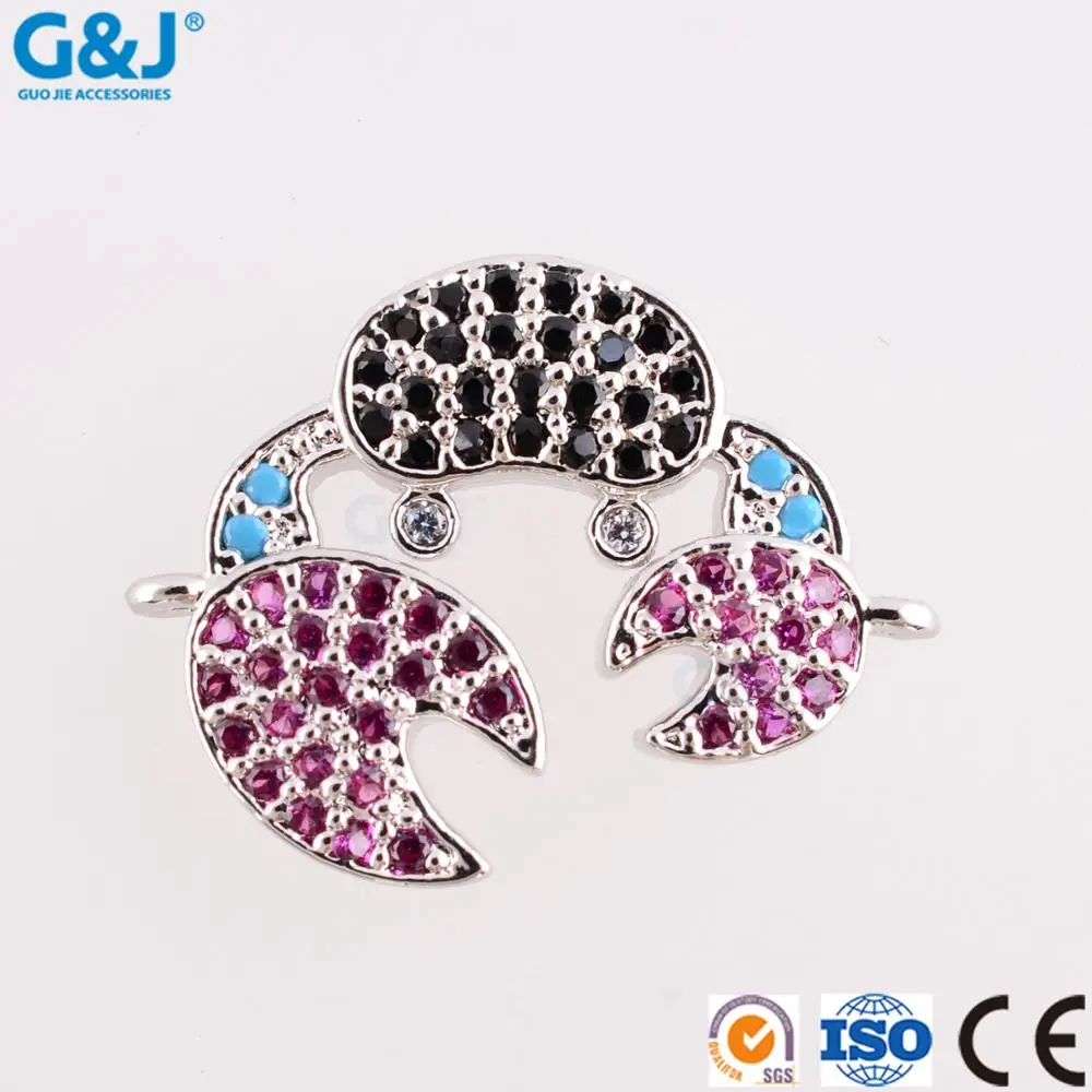 Guojie brand wholesale fashion crab jewelry charm pendant cubic zirconia loose beads crystal pendant