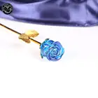 MH-H00123 Beautiful blue crystal rose flower for wedding gift souvenir