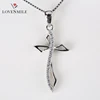 New arrival wholesales light sterling sliver pendant customized silver diamond unisex cross pendant