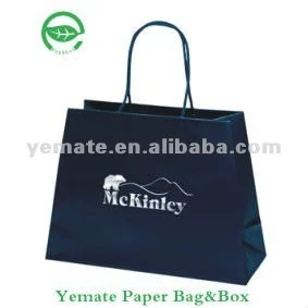 Luxury Famous designer paper bags for brand product shopping gift with ribbon handle