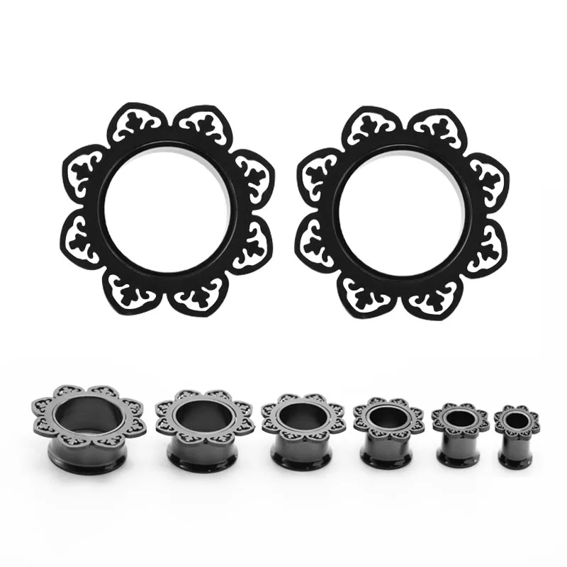 2PCS Fashion New Stainless Steel Ear Tunnels Plugs Gauges Tragus Expanders Taper Stretcher Kits 6mm-16mm Body Piercing Jewelry0000