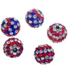 USA Flag Czech Crystal Round Disco Ball Clay Beads for Jewelry