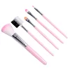 portable five pieces travel makeup brush set mini 5pcs make up brush cute pink eyeshadow sponge kit