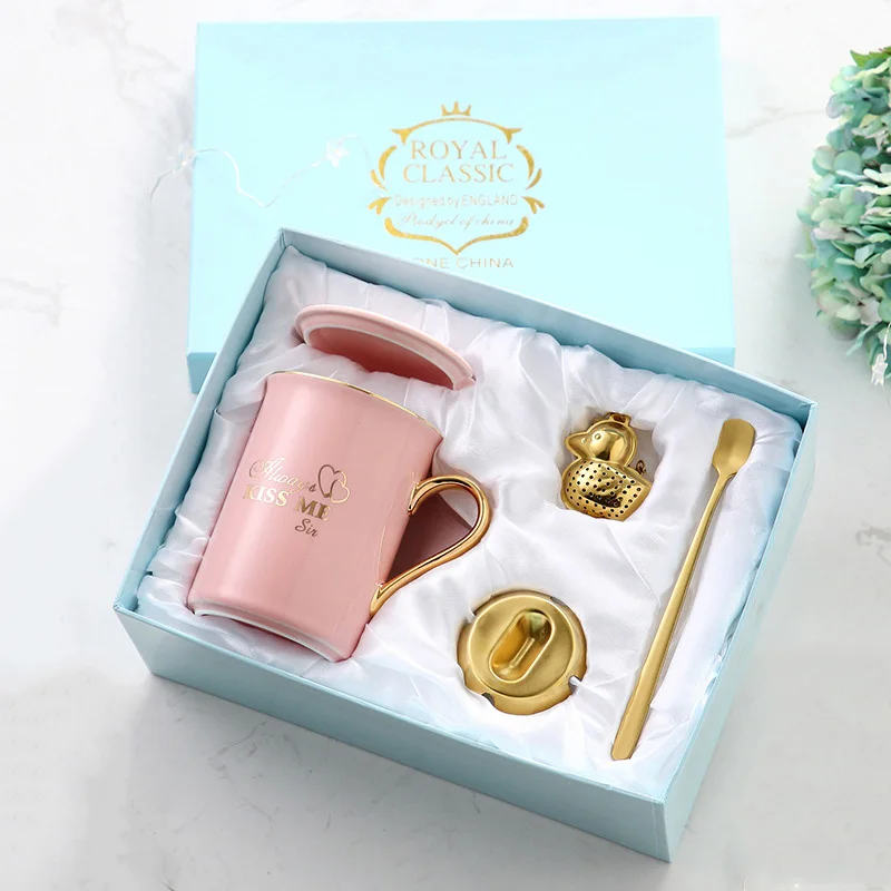 amazon supplier ceramic coffee mug gift box tea filter mug