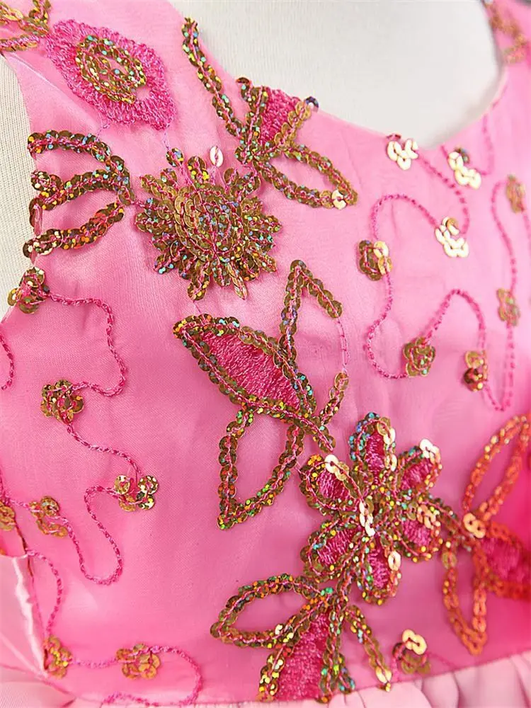 2015 free shipping sequins flower girls dresses for party wedding baby girl baptism dress tulle layered 1 year birthday dress