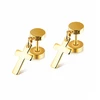 Dumbbell barbell design custom charming george michael cross earrings dangle hanging gold cross earrings for men women