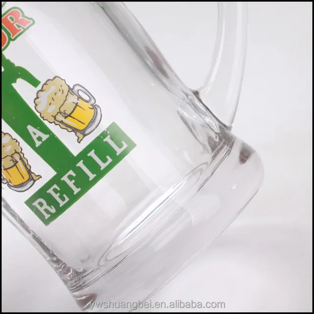 beer mug,gingerbeer 2015 hot sale best price glass beer mug with bell, 14oz bell
