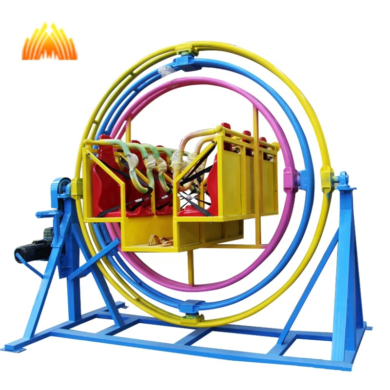 Adults fun indoor and outdoor amusement ride 3D human gyroscope for sale