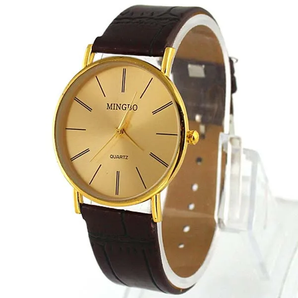 New Arrival Fashion Men Quartz Watches Men Luxury Brand Leather Strap Watch Band Golden Relogio Masculino Dourado Montre Homme