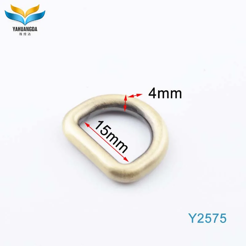 metal triangle gold welded d buckle ring