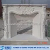 white granite wood burning composite artificial stone fireplace