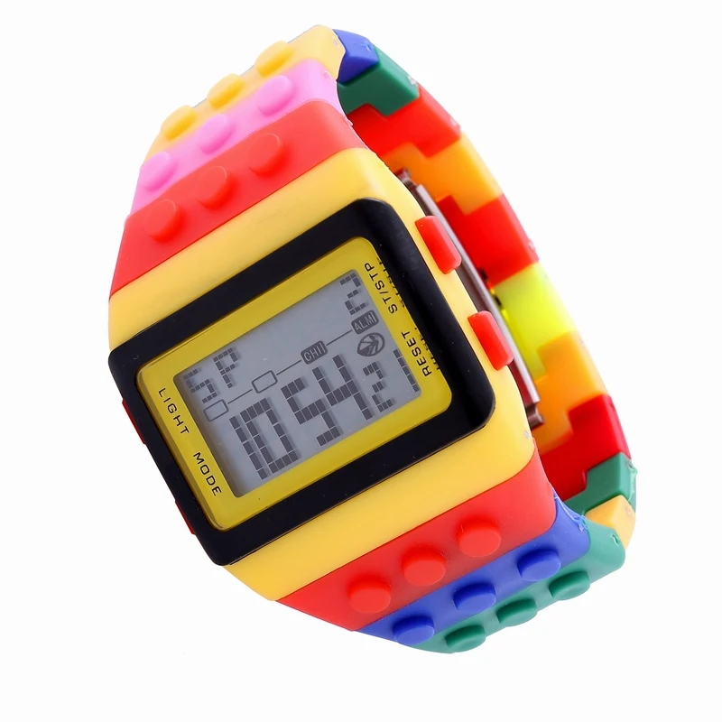 hot sales colorful stripe plastic band square shape led display digital movement men sports rainbow watch
hot sales colorful stripe plastic band square shape led display digital movement men sports rainbow watch