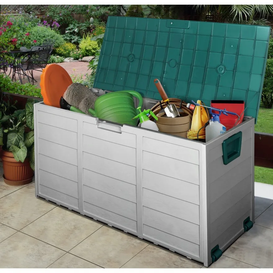 New Outdoor Storage Box On Wheels Patio Garden Deck Buy Storage Box