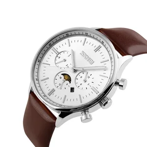 genuine leather waterproof casual wrist watch
