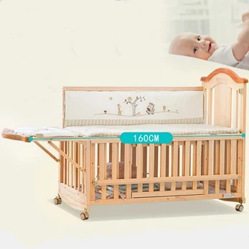 The Newest Type Natural Wooden Extensiable Baby Crib Baby Sleigh