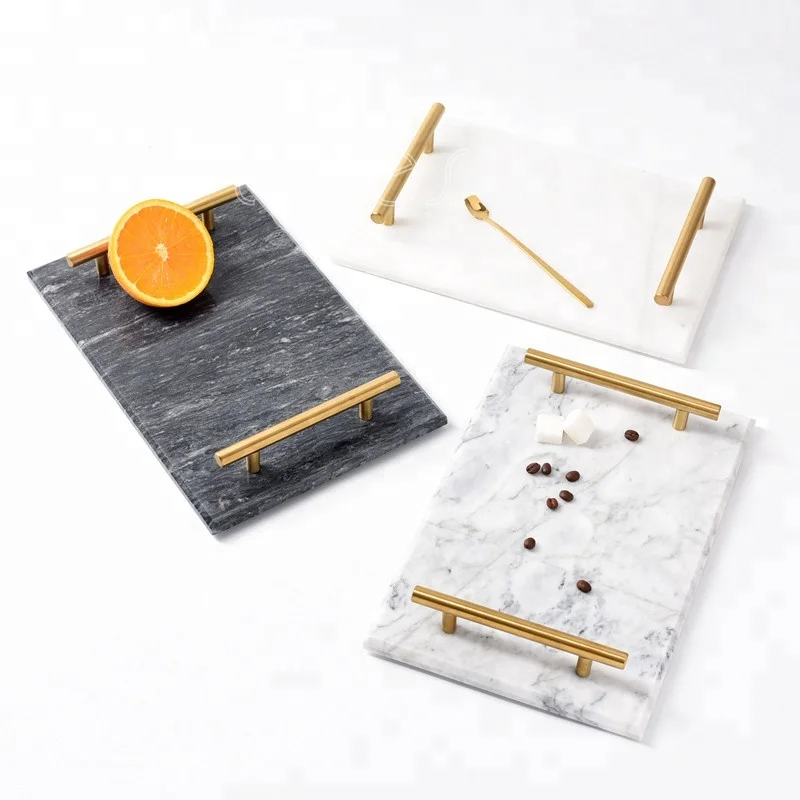 Cocostyles simple natural green and white marble tray with gold handle for nordic style home decoration, Many 
Cocostyles simple natural green and white marble tray with gold handle for nordic style home decoration, Many