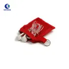 Customized Logo Red Travel Organizer Packaging Small Gift Earphone Zipper Mesh Storage Bag