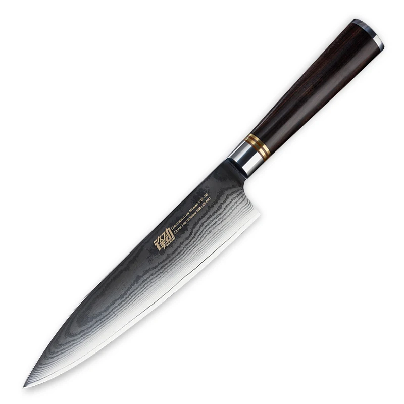 2018 FINDKING Ebony деревянной ручкой дюймов 8 дюймов японский VG10 Дамаск профессиональный нож шеф повара 67 слоев дамасской стали кухонные ножи