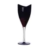 Honest supplier Luxurious 13oz Black color Red Wine glass with golden stars and smiled rim