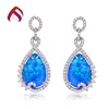 synthetic blue fire opal jewelry 925 silver opal earring ER83292