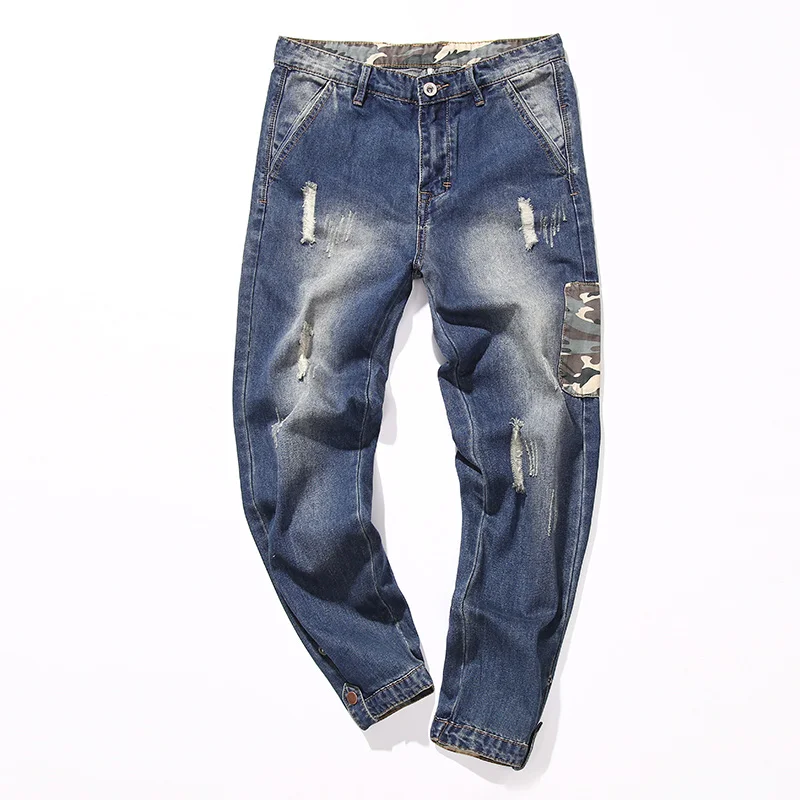 Jogger jeans men patch Halen jogging Cotton feet pants fashion denim jeans ripped, Picture color
Jogger jeans men patch Halen jogging Cotton feet pants fashion denim jeans ripped, Picture color