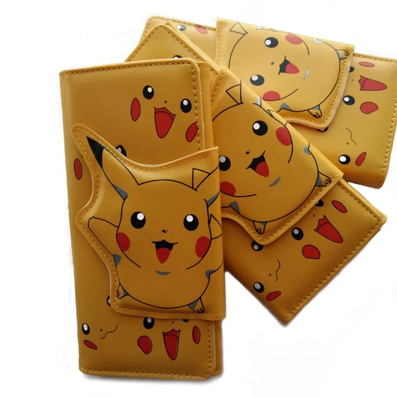 Ecoparty Gift Anime Pokemon Pikachu Wallet Kawaii Unisex Women Men Long Style PU Purse Billfold Notecase
