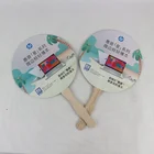 250 Gram Grey / White Paper Material Hand Fan With Bamboo