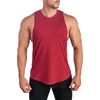 Screen print mens blank drop armhole bodybuilding gym tank top fitness curved vest