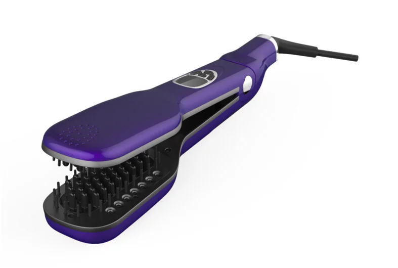 2017 Hot Sell Custom Steam Comb Electric Professional Ceramic Steam Hair Straightener Brush