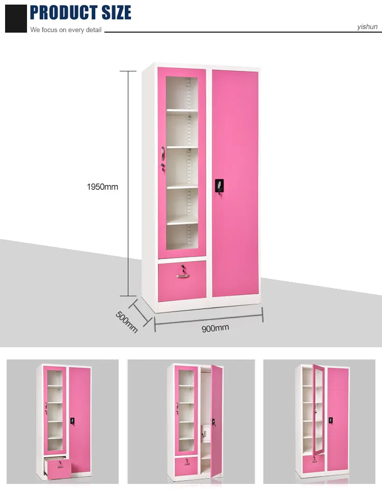 Best selling bedroom steel closet iron cupboard designs