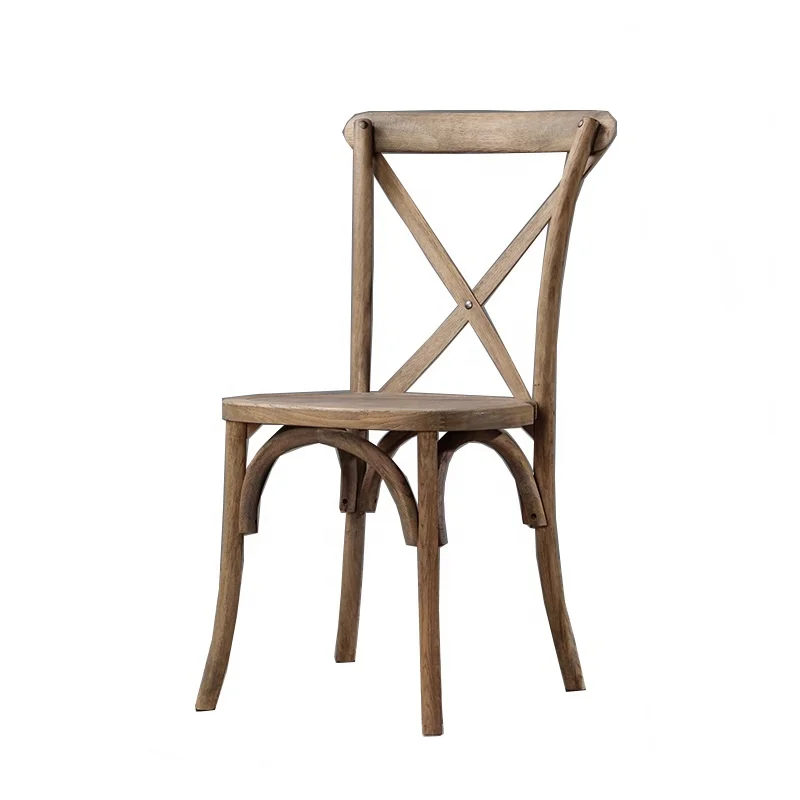 Estilo francés vintage muebles bistro silla apilable Cruz silla de madera