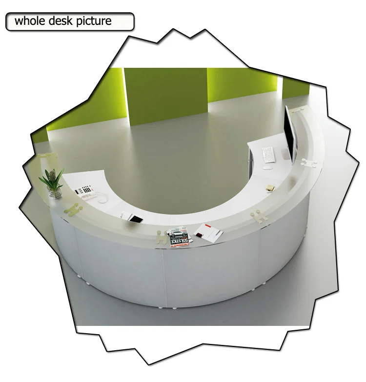 standard size circle reception desk for big company