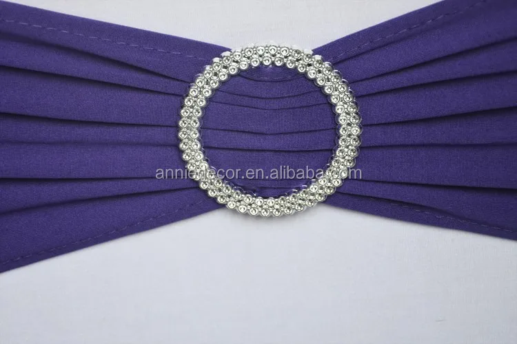 Royal Blue Elastic Chair Sashes Spandex with Buckle Wedding Banquet Party Hotel Event Decoration Chair Bows