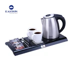 Hotel 304 stainless steel water kettle with CE, hotel room quiet electric kettle with tea tray