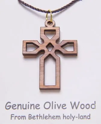 olive wood Celtic Cross Necklaces