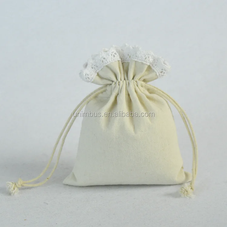 luxury unique design cotton drawstring jewelry pouch gift bag