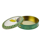 Round Metal Clear Lid Food Cookie Flat Chocolate Tin Box