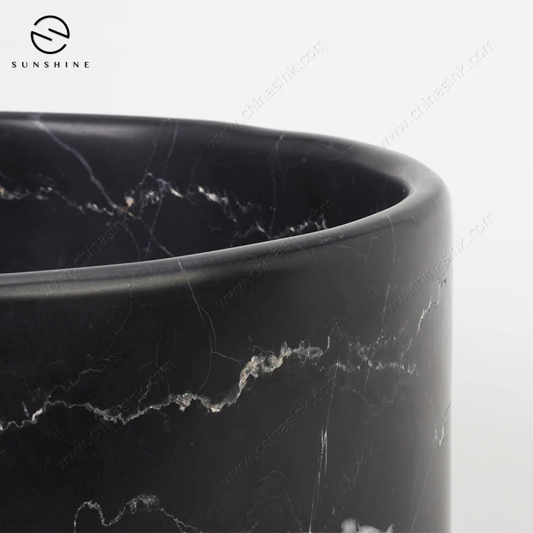 Cheap China Nero Marquina Marble Counter Top Small Corner Wash Sink