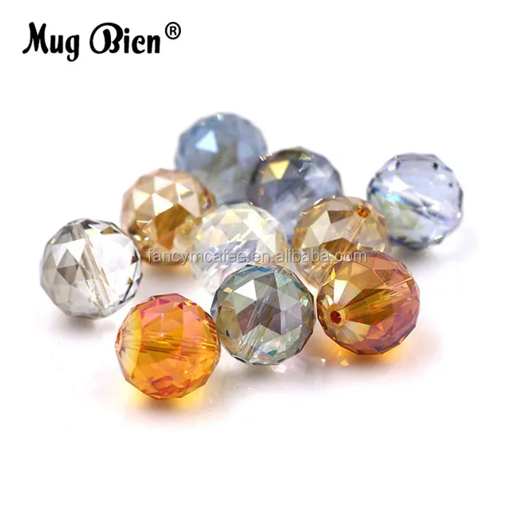 plating 14mm earth beads round ball glass crystal beads for gift