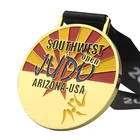 Custom enamel color zinc alloy plating sports judo award race medal wholesale